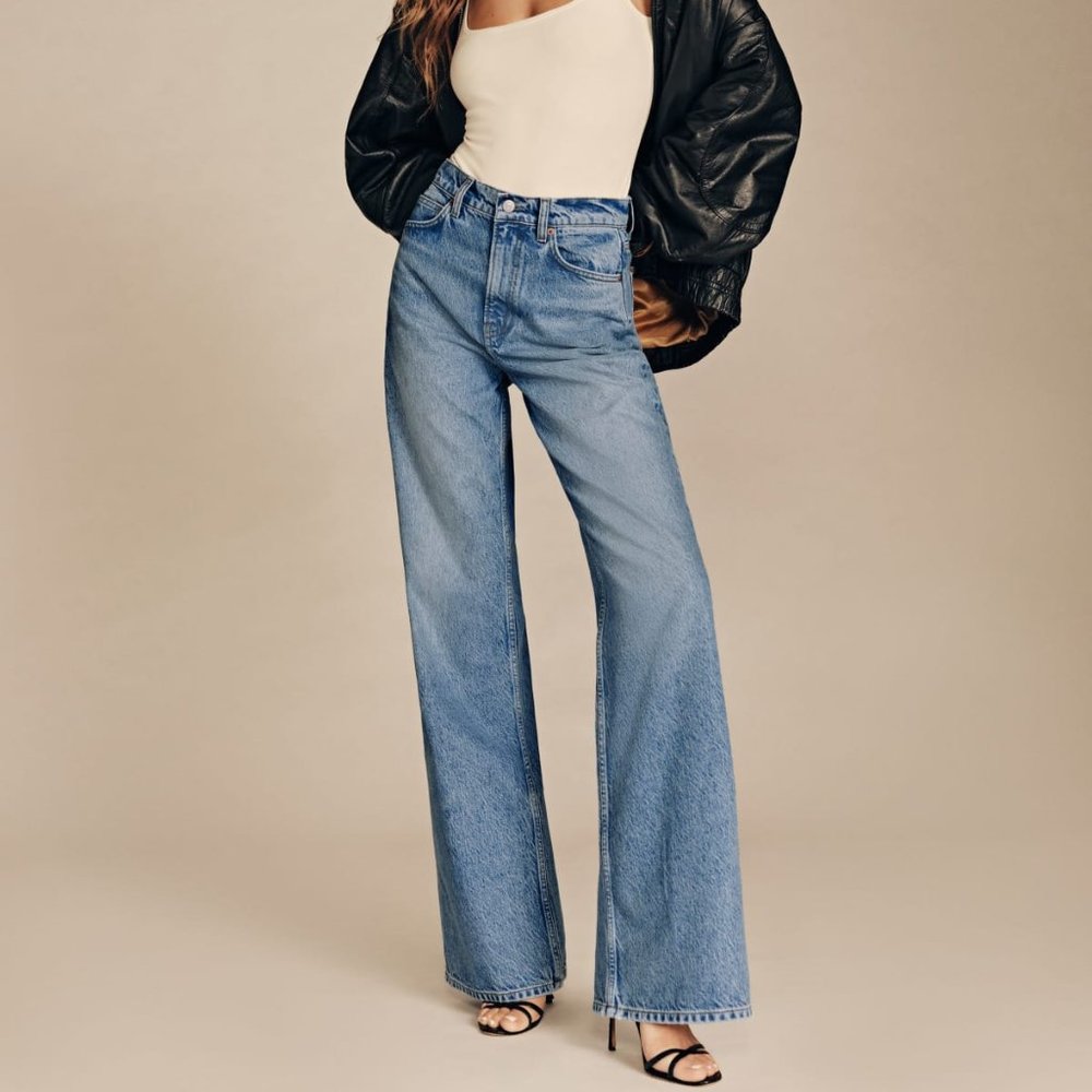 Reformation Cary High Rise Slouchy Wide Leg Jeans
